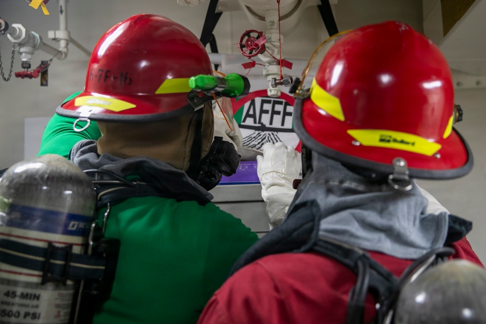 USS Tripoli Conducts Toxic Gas Drill