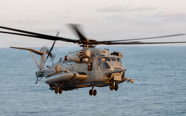 USS Tripoli Conducts Flight Operations with CH-53 Super Stallion