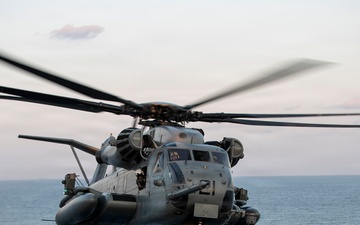 USS Tripoli Conducts Flight Operations with CH-53 Super Stallion