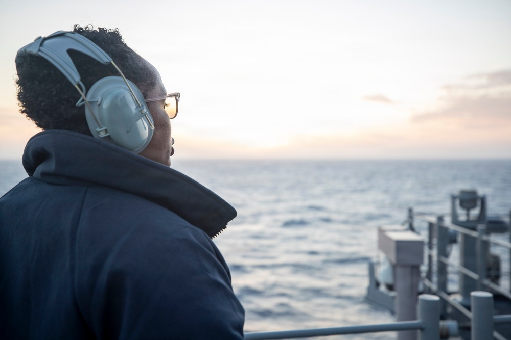 USS Tripoli Sailors Stand Watch at Sea