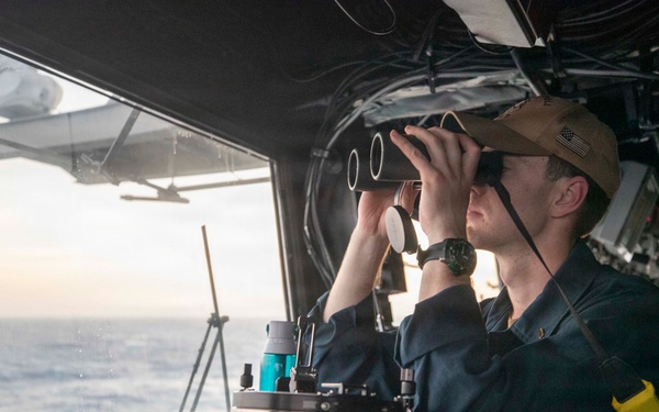 USS Tripoli Sailors Stand Watch at Sea