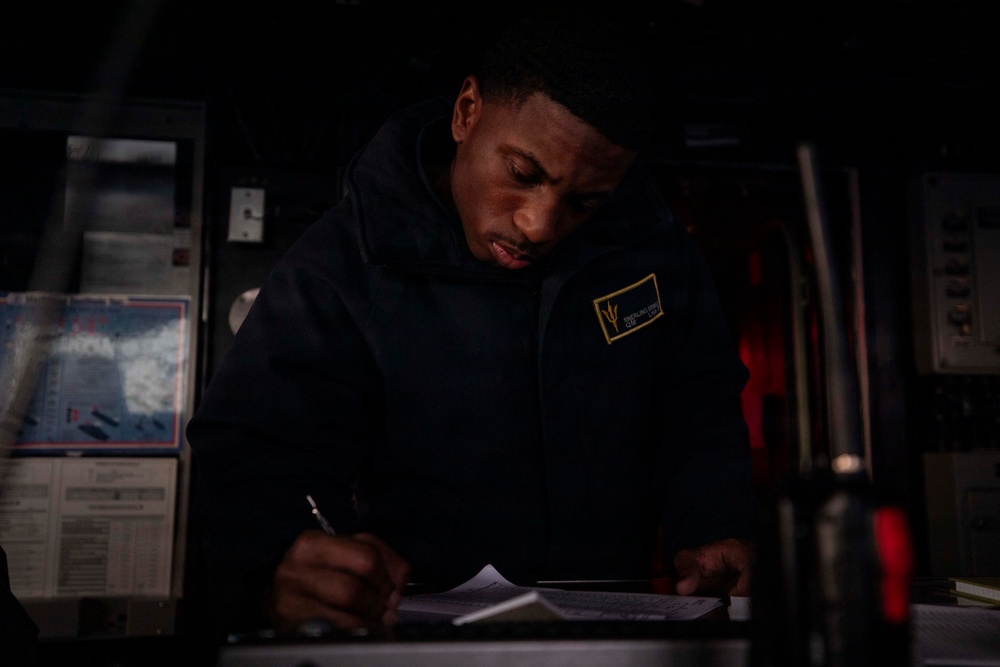 USS Tripoli Sailors Stand Watch at Sea