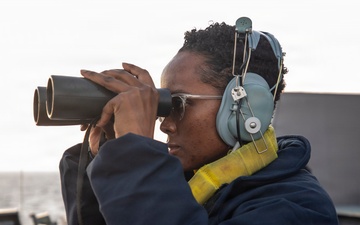 USS Tripoli Sailors Stand Watch at Sea