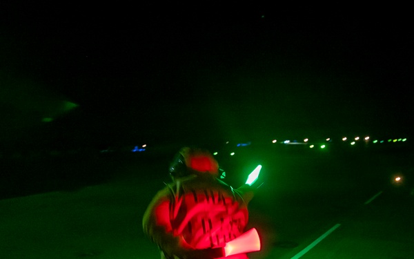USS Tripoli Conducts Night Flight Operations