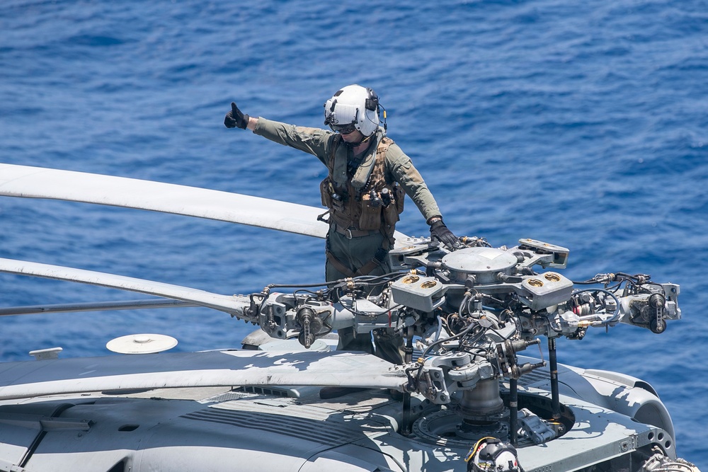 USS Tripoli Sailors Conducts Aircraft Maintenance