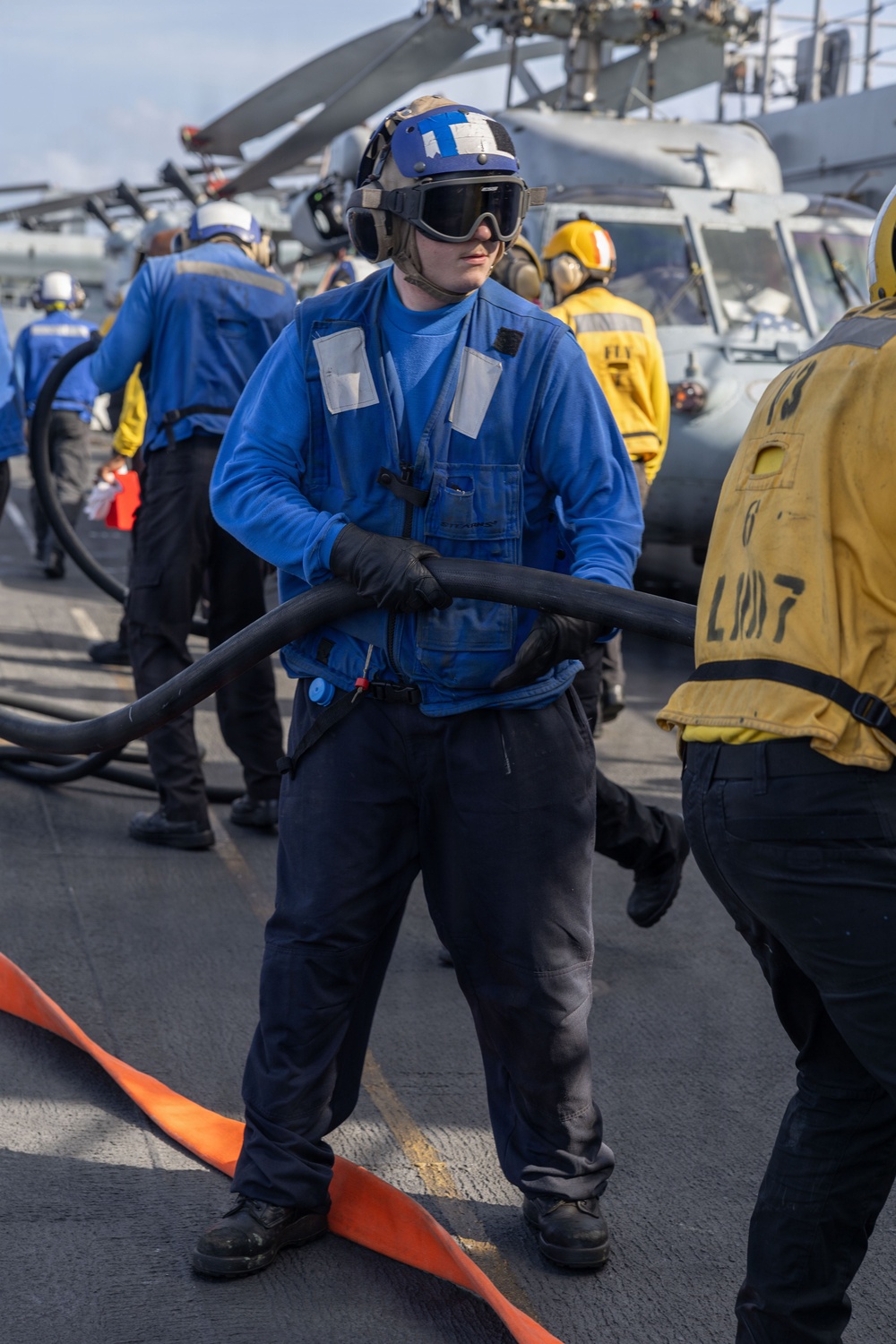 USS Iwo Jima Sailors Take Part in an Aviation Training Team Evolution