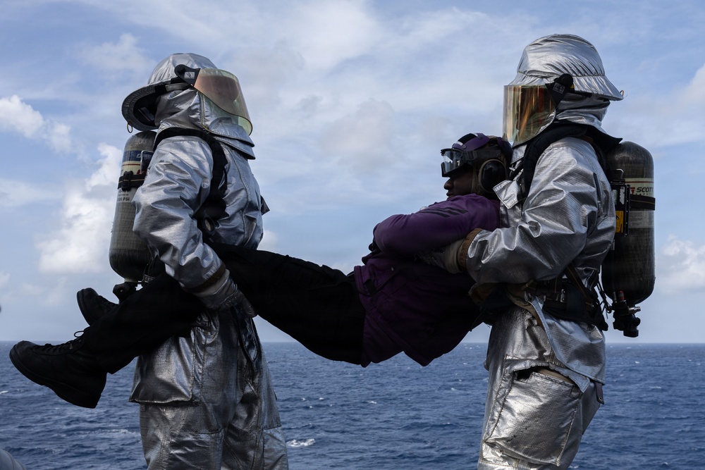USS Iwo Jima Sailors Take Part in an Aviation Training Team Evolution
