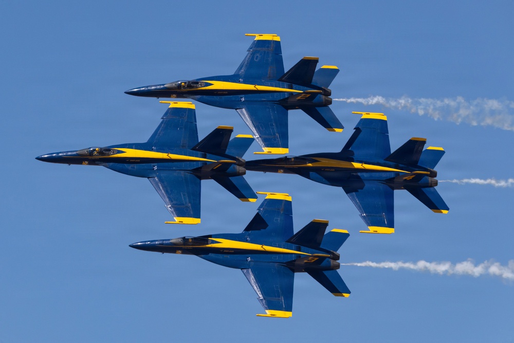 The U.S. Navy Blue Angels fly over Luke Air Force Base