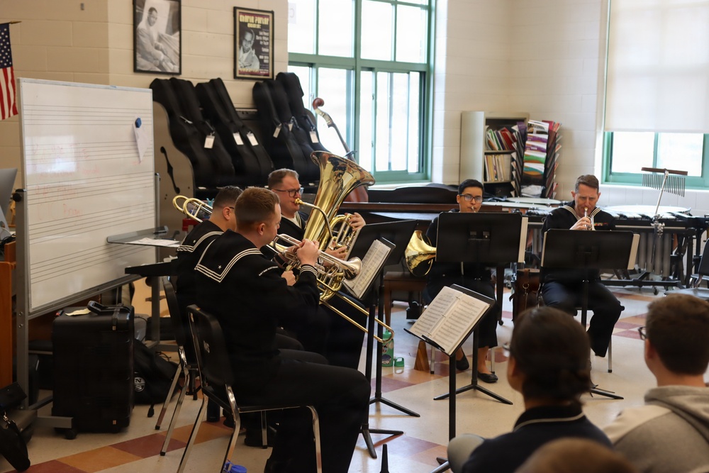 Navy Band Northeast performs at Bedford High School