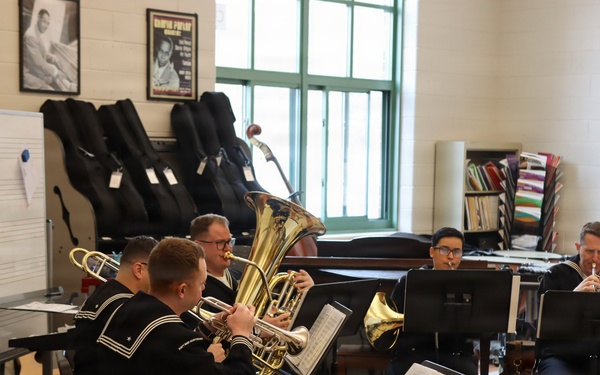 Navy Band Northeast performs at Bedford High School