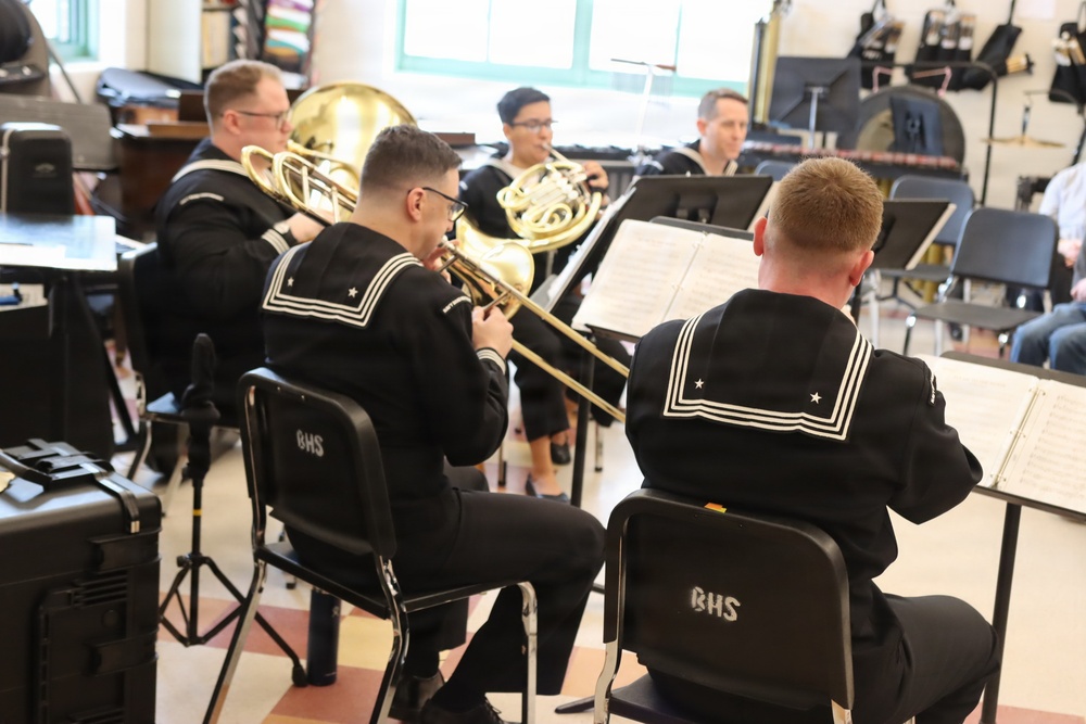 Navy Band Northeast performs at Bedford High School
