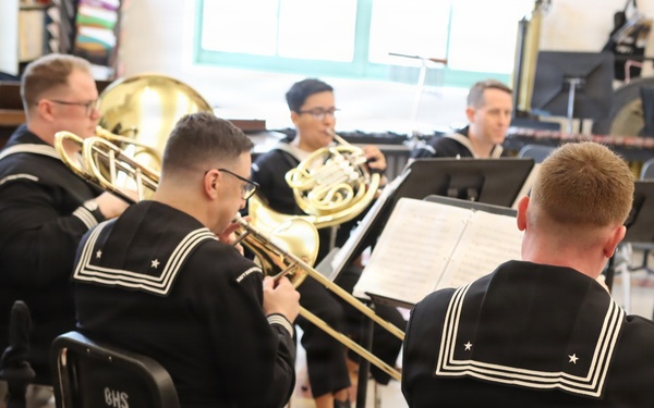 Navy Band Northeast performs at Bedford High School