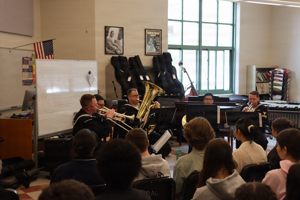 Navy Band Northeast performs at Bedford High School
