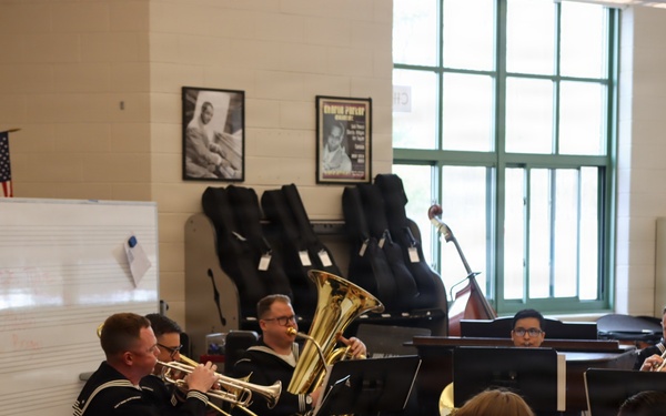Navy Band Northeast performs at Bedford High School