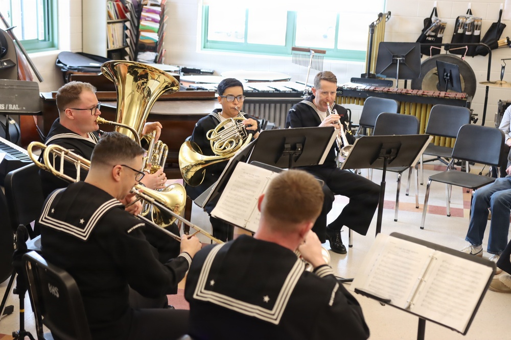 Navy Band Northeast performs at Bedford High School