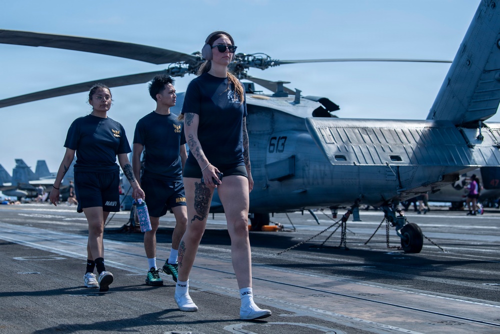 Nimitz Conducts PT on the Flight Deck