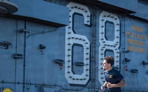 Nimitz Conducts PT on the Flight Deck