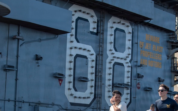 Nimitz Conducts PT on the Flight Deck
