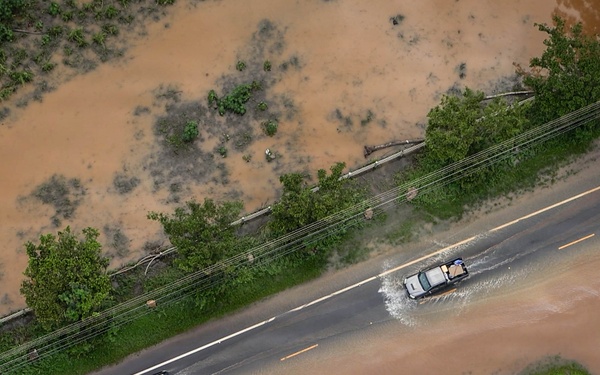 Army Black Hawk Crew Documents Storm-Damaged Infrastructure