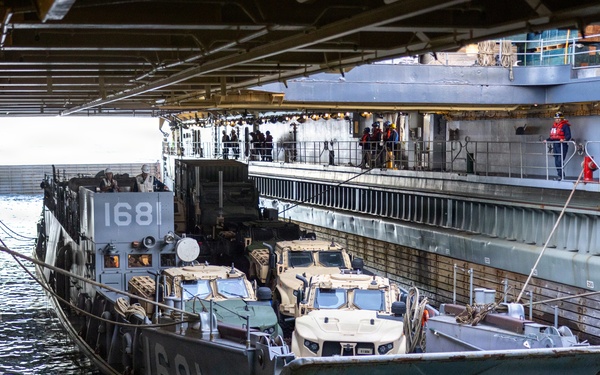 11th MEU Marines, Sailors Conduct Well-Deck Operations Aboard USS Comstock