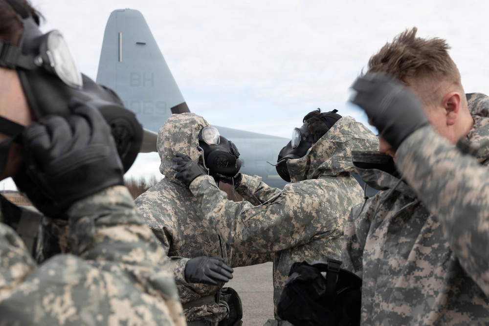 CORE26 | U.S. Marines with VMGR-252 and MWSS-273 conduct CBRN drills in Norway