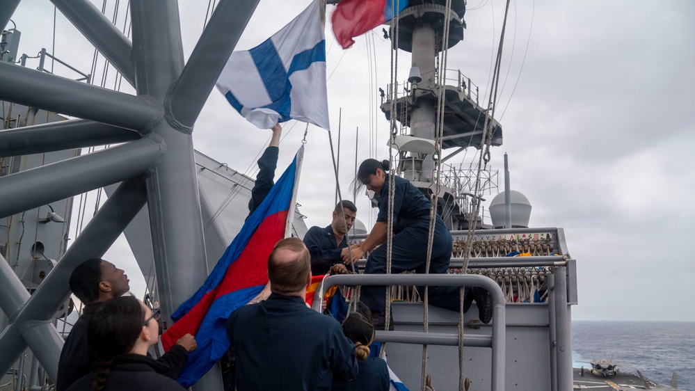 Signal Flags Hoist onboard USS Tripoli