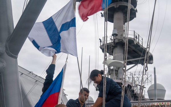 Signal Flags Hoist onboard USS Tripoli