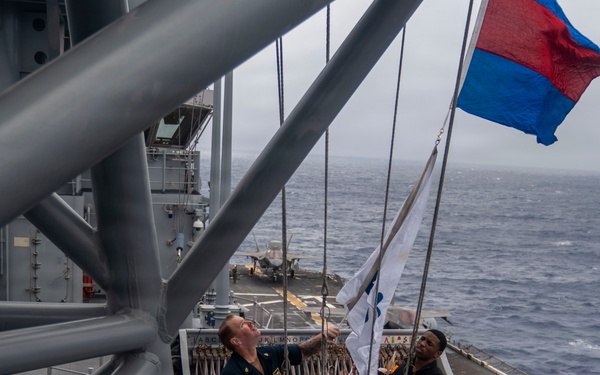 Signal Flags Hoist onboard USS Tripoli