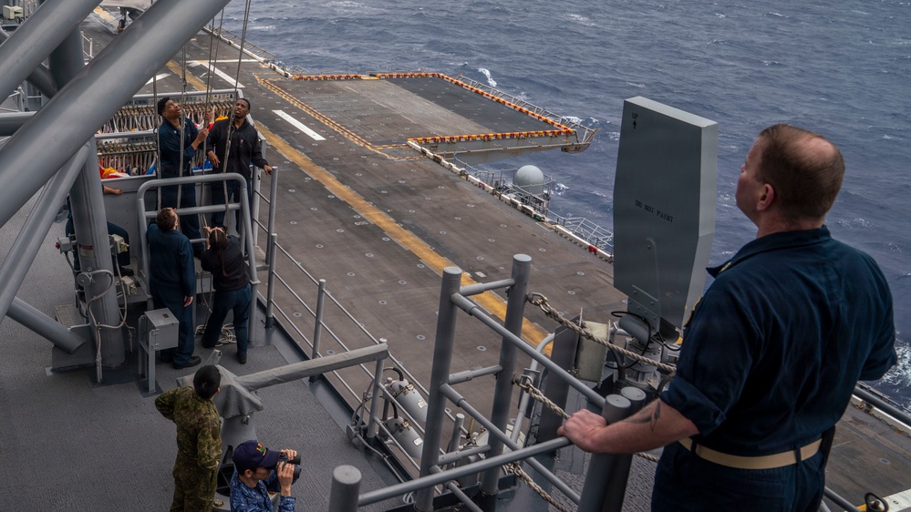 Signal Flags Hoist onboard USS Tripoli