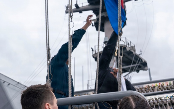 Signal Flags Hoist onboard USS Tripoli