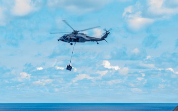USS Tripoli Sailors Conducts Vertrep Training
