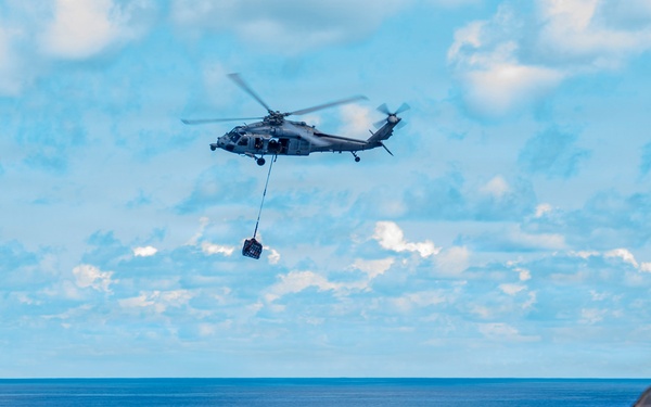 USS Tripoli Sailors Conducts Vertrep Training
