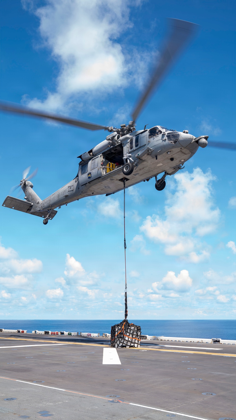 USS Tripoli Sailors Conducts Vertrep Training