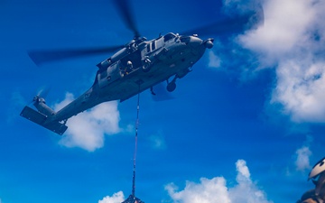 USS Tripoli Sailors Conducts Vertrep Training