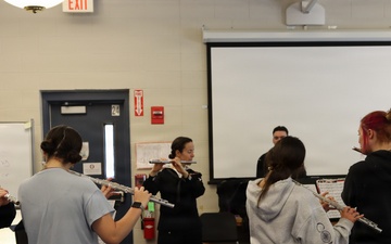Navy Band Northeast performs and leads educational clinic at Hudson Memorial School