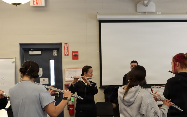 Navy Band Northeast performs and leads educational clinic at Hudson Memorial School