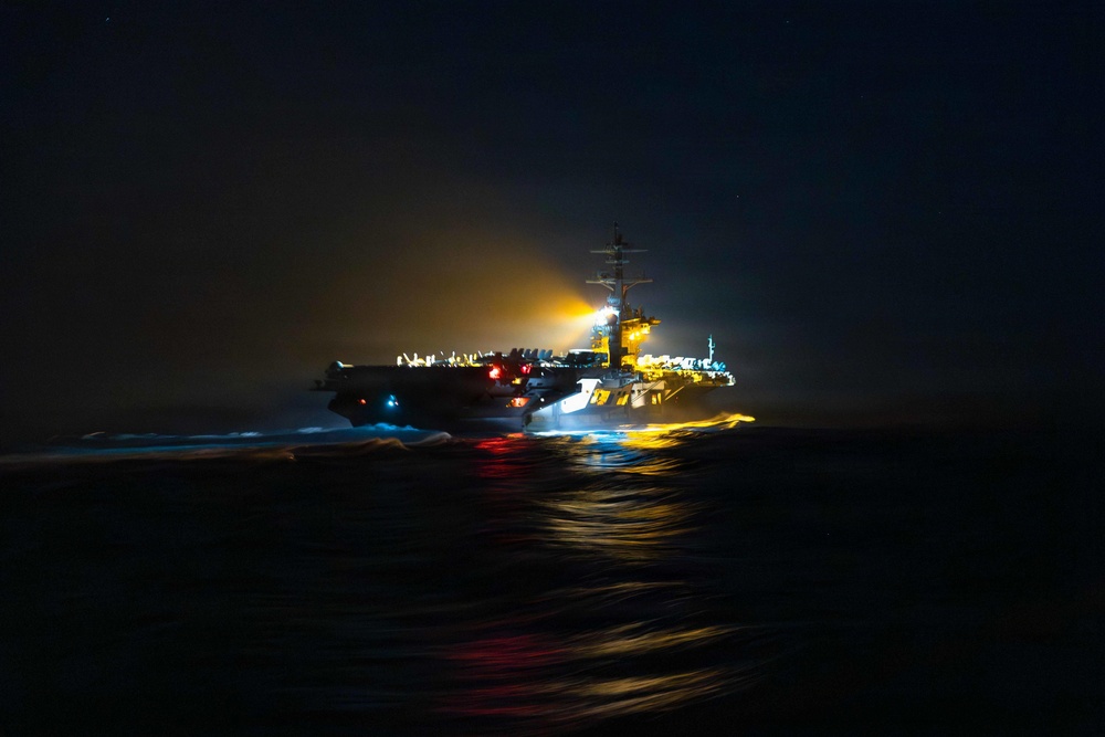 USS Spruance (DDG 111) Conducts a Replenishment-at-Sea During Operation Epic Fury