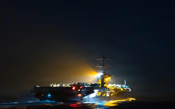 USS Spruance (DDG 111) Conducts a Replenishment-at-Sea During Operation Epic Fury