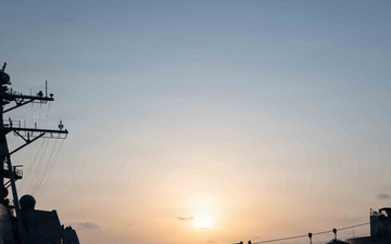 USNS Carl Brashear Conducts a Replenishment-at-Sea During Operation Epic Fury