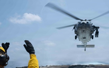 USS Pinckney Conducts a Replenishment-at-Sea During Operation Epic Fury