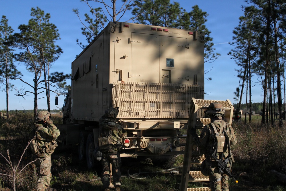 3-265 Air Defense Artillery Soldiers conduct training at the Box at JRTC