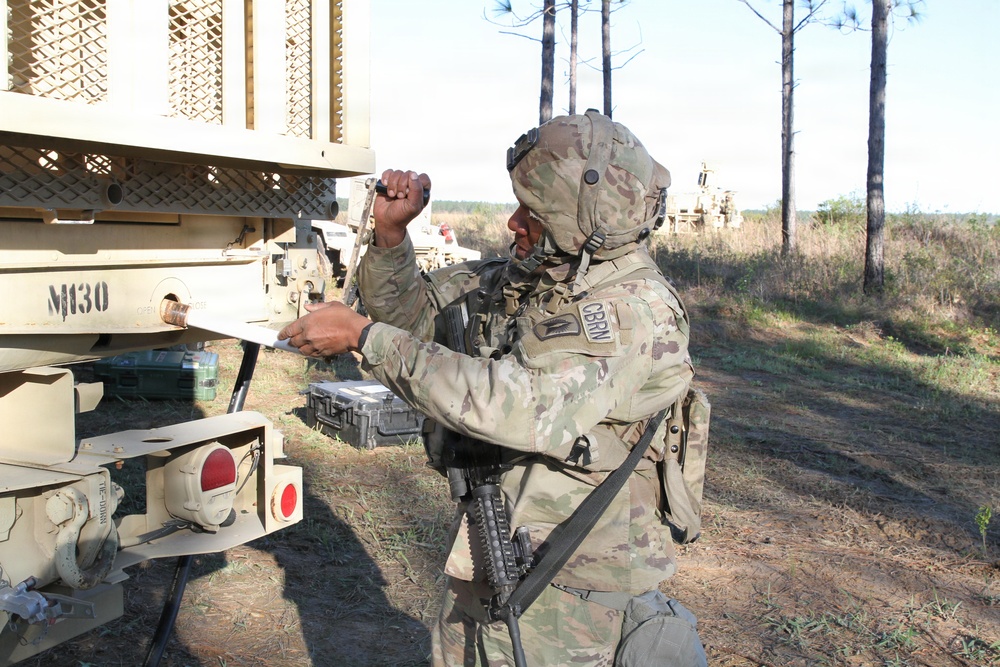 3-265 Air Defense Artillery Soldiers conduct training at the Box at JRTC