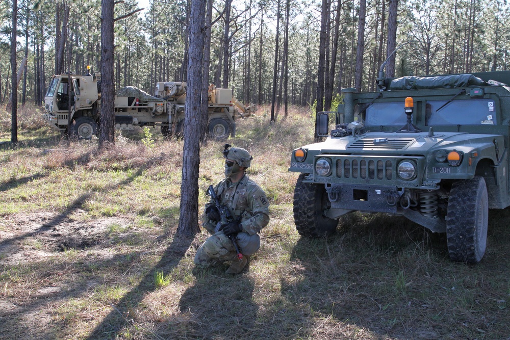 3-265 Air Defense Artillery Soldiers conduct training at the Box at JRTC