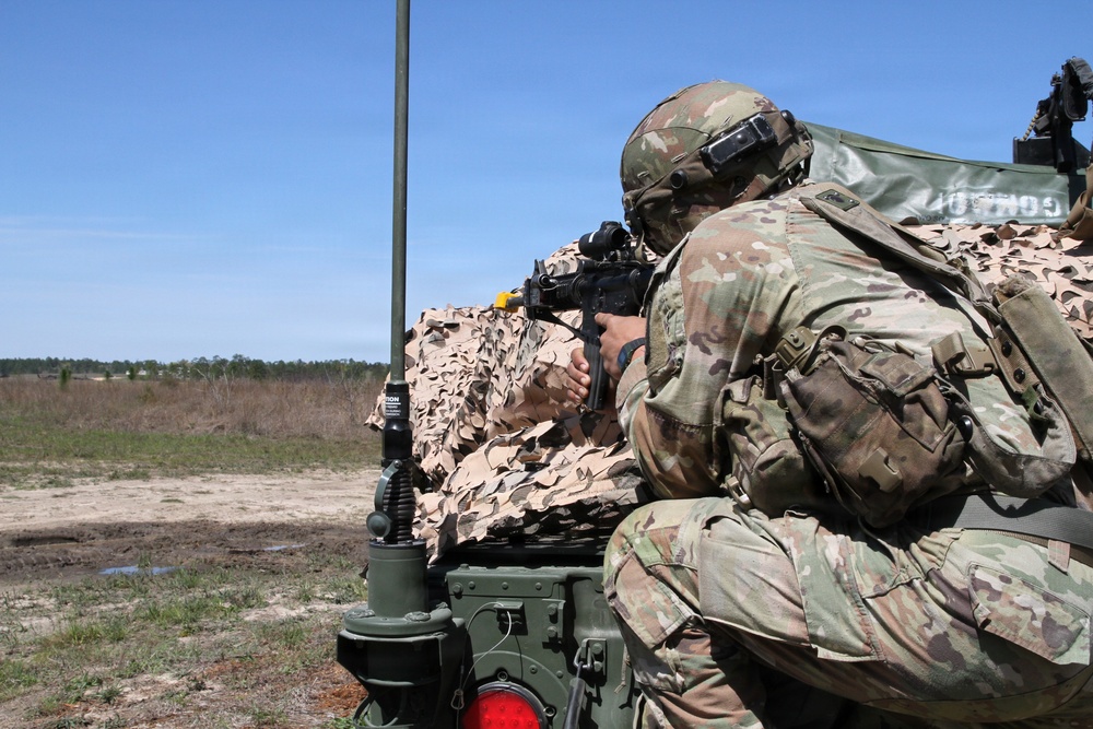 3-265 Air Defense Artillery Soldiers conduct training at the Box at JRTC