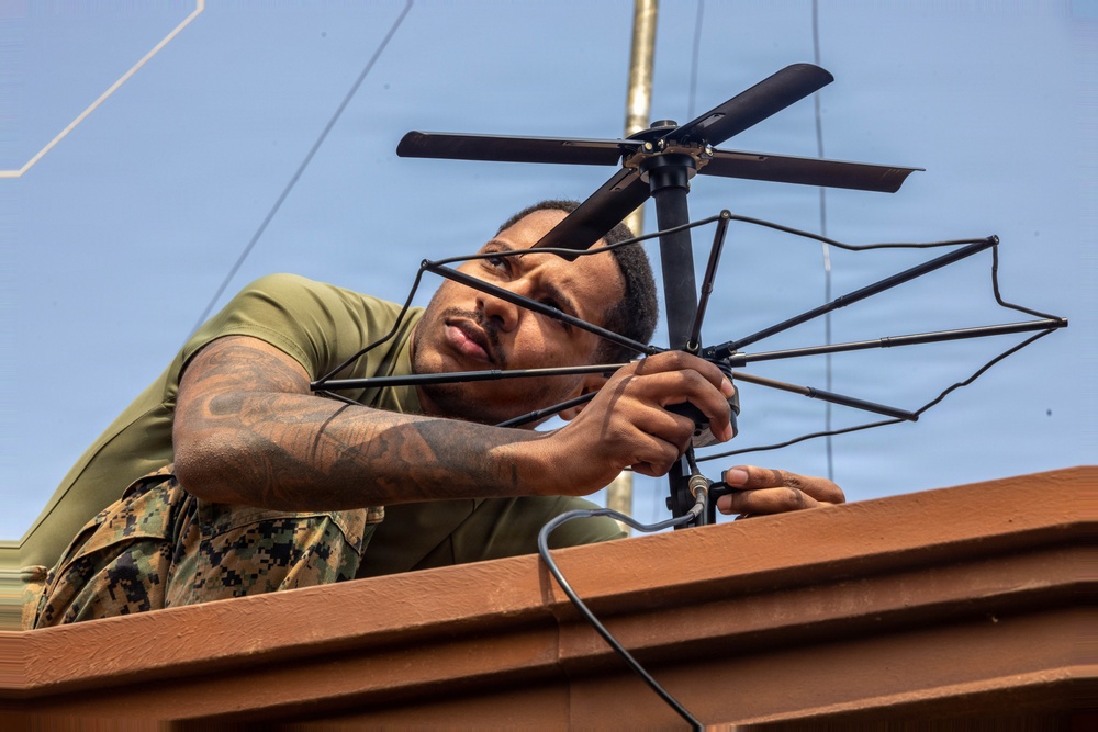 U.S. Marines with Marine Aircraft Group 12 set up a command operations center