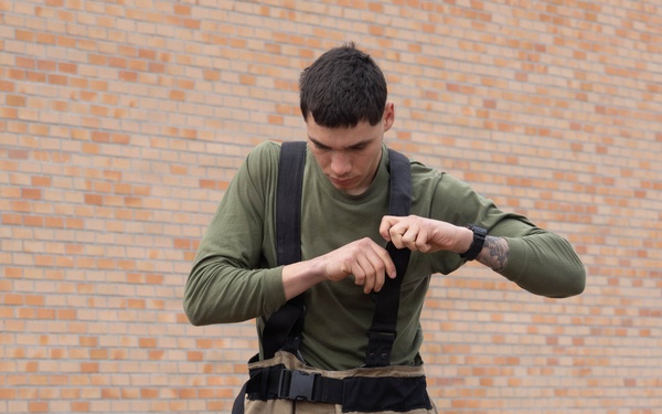 U.S. Marines participate in aircraft rescue and firefighting training