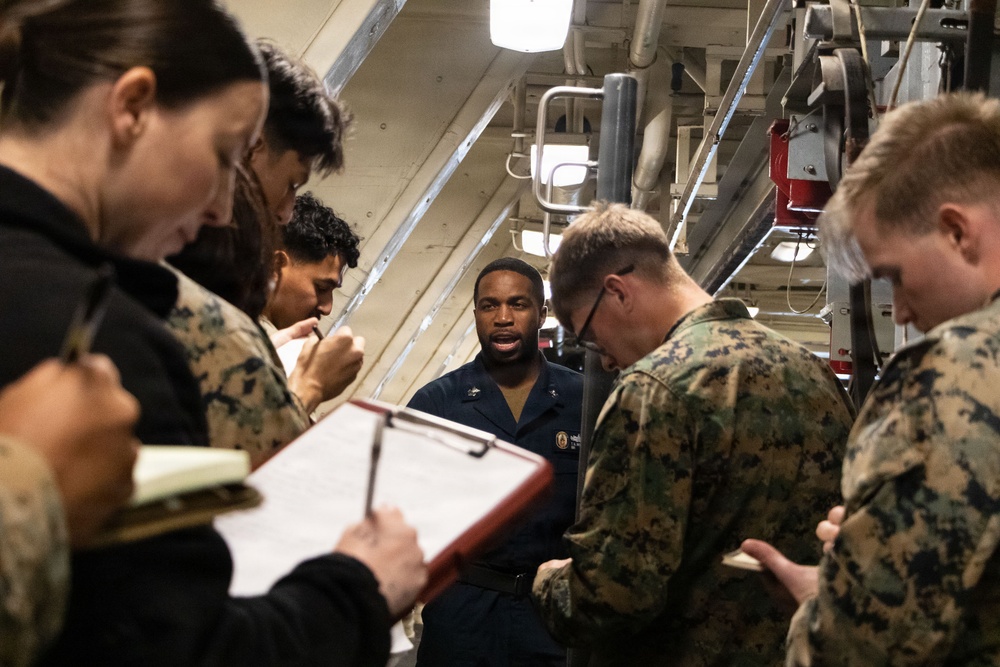 Sailors and Marines Aboard USS Portland Conduct Routine Operations