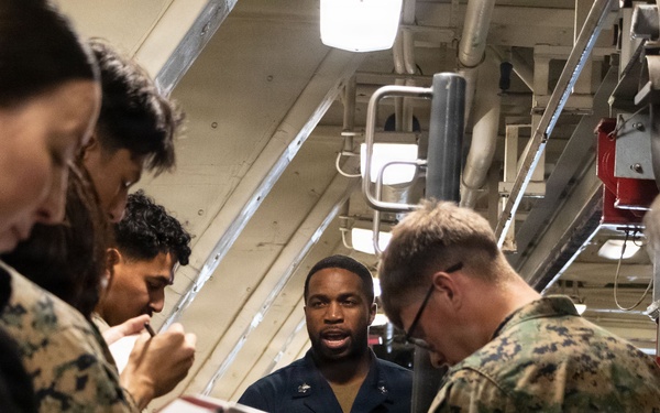 Sailors and Marines Aboard USS Portland Conduct Routine Operations
