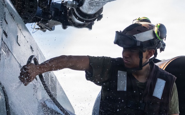 USS Portland Sailors and Marines Perform Maintenance and Daily Tasks