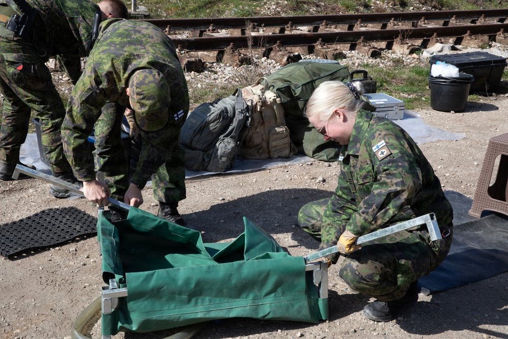 Finnish CBRN engineers inspect hazardous materials in support of KFOR